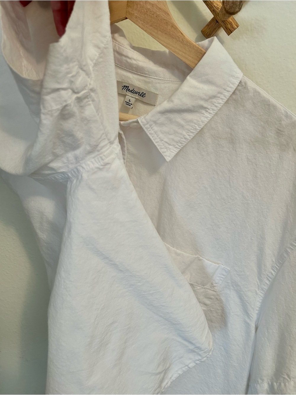 Madewell Cropped Utility Button-Up Shirt in White size L oversized oxford preppy - Picture 8 of 11